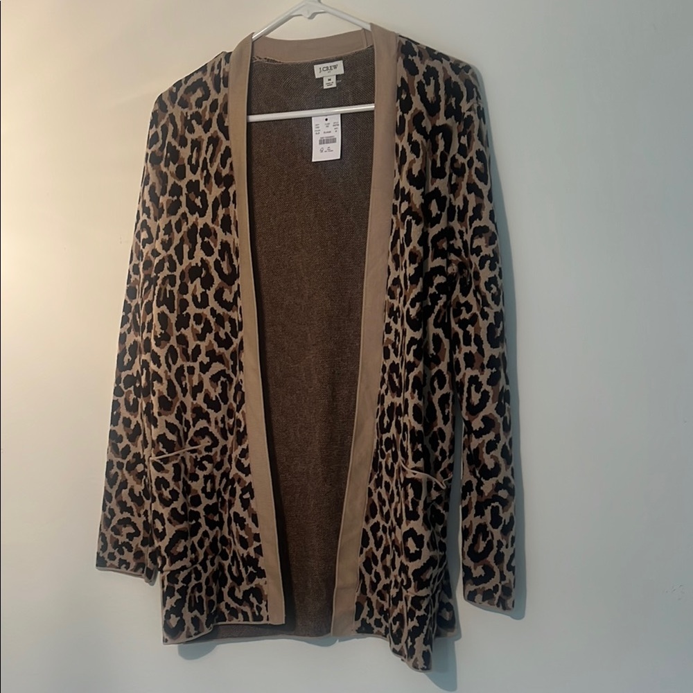 J. Crew Leopard Print Cardigan in Brown and Black